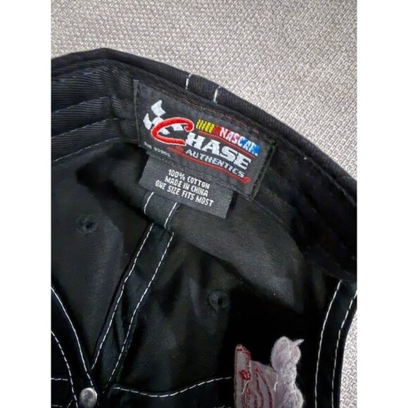 Vintage NASCAR Dale Earnhardt Johnny Cash Hat RCR 3 Black White Stitching Chase - Picture 9 of 9